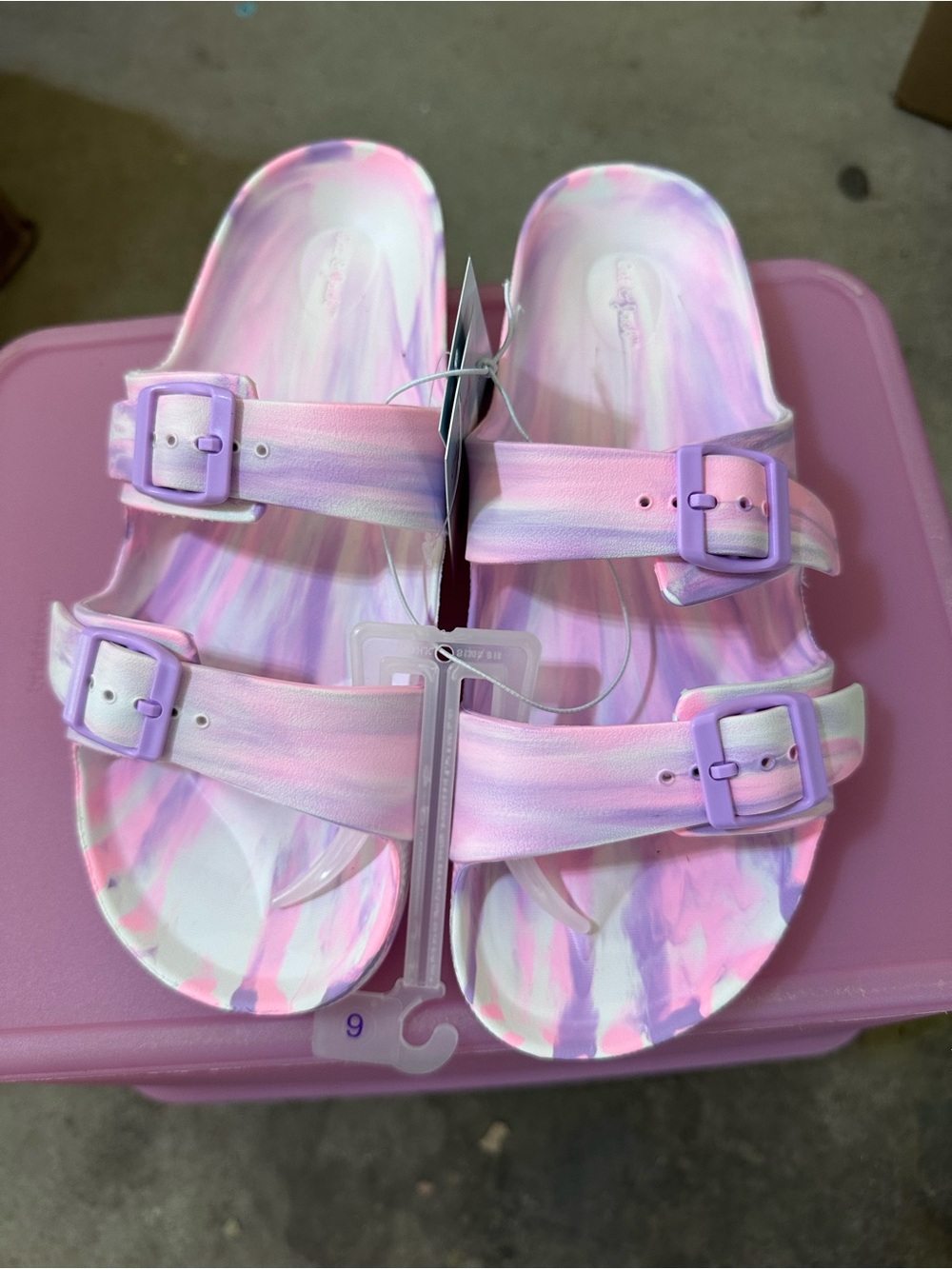 Cat & Jack Tie-Dye Double Buckle Slides